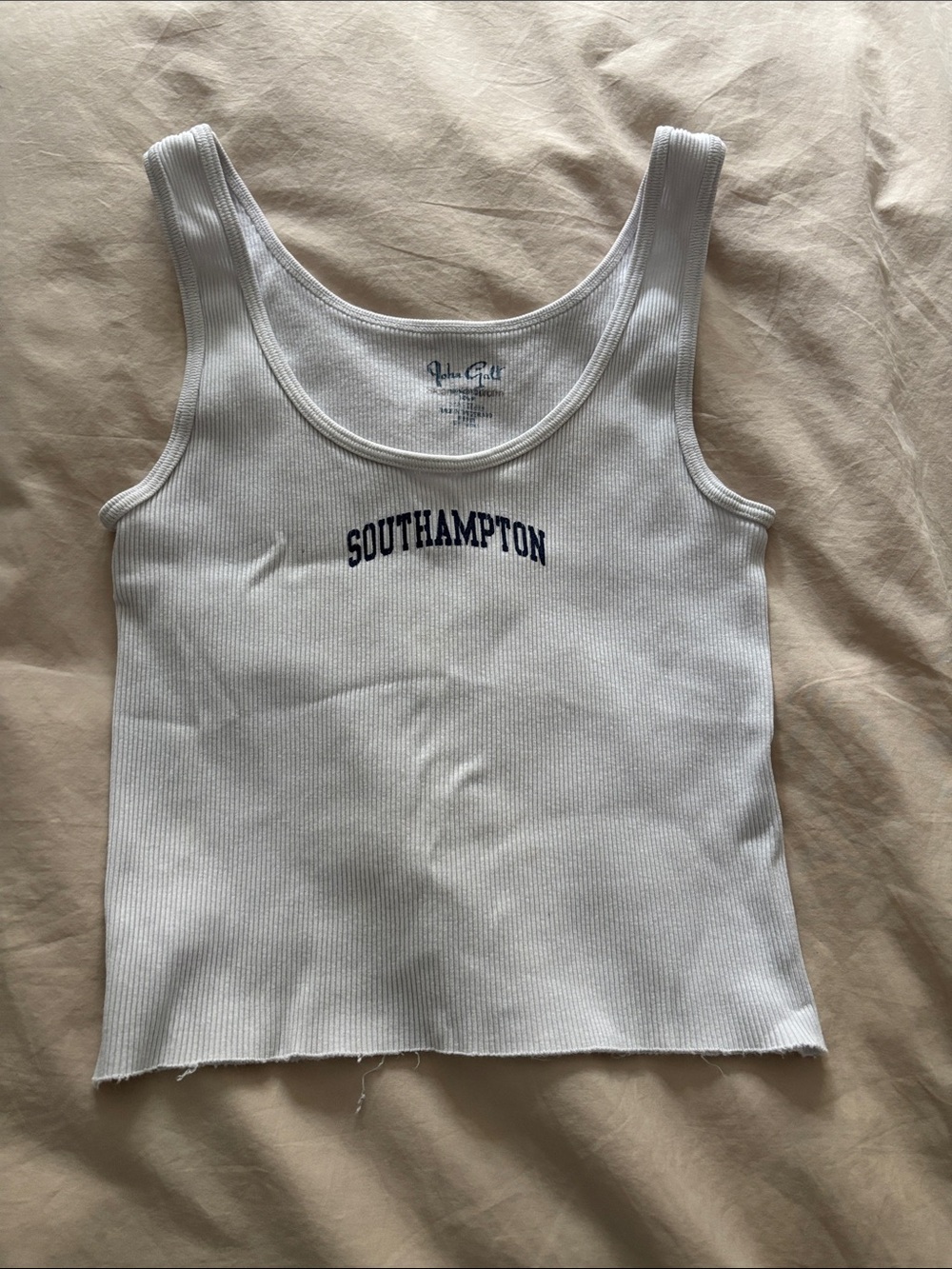 Brandy Melville White Ribbed 'Southampton' Scoop Tank